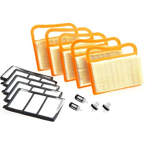 Lot de 5 Filtres à Air et Filtre à Carburant avec Poire d'Amorçage pour Tronçonneuse à Disque Stihl TS410 TS420 (1/5)