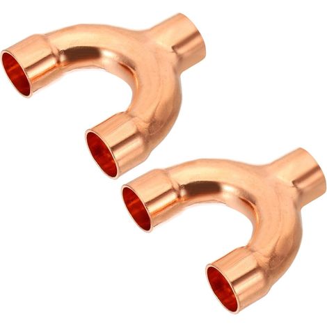 CCYKXARaccord en Cuivre de 5/8 Pouce ID, 2 Pièces de Type Y à 3 Voies en pour la Soudure de Raccord de Tuyauterie pour la Climatisation, la Plomberie (1/5)