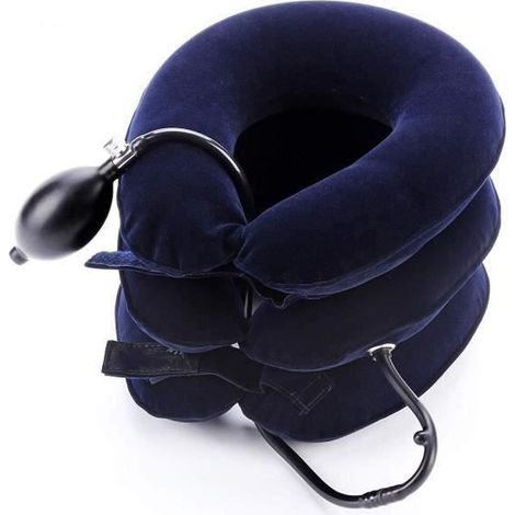 Collier Cervical Coussin de Traction Minerve Cervicale Pour Douleurs à la Tête-Cou-Épaules,3 Couches Taille Ajustable COSwk10880 (1/4)
