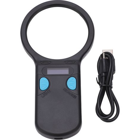 Lecteur de puce électronique Bluetooth pour animaux avec loupe et lampe LED, scanner de micropuce portable pour identification rapide (1/5)