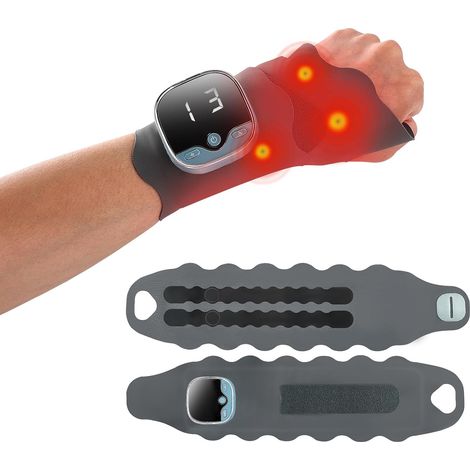JSSEVN-Massager De Poignet Ems,5 Modes/9 Intensité,3 Niveaux De Chaleur, Soulage La Fatigue Et La Douleur (1/5)