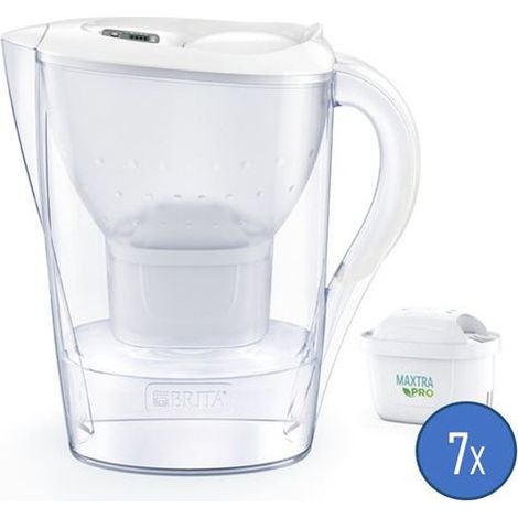 Brita Marella carafe filtrante blanche avec 6 filtres (1/3)