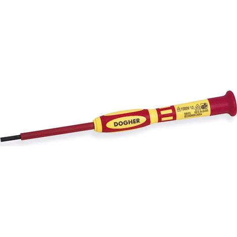Isolierter Schraubendreher, VDE 1000V, Präzisionsschraubendreher, gerader Mund, 1,5x65 mm  DOGHER 365-015-065