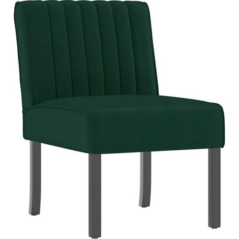 fauteuil sans accoudoirs en velours vert foncé (1/5)
