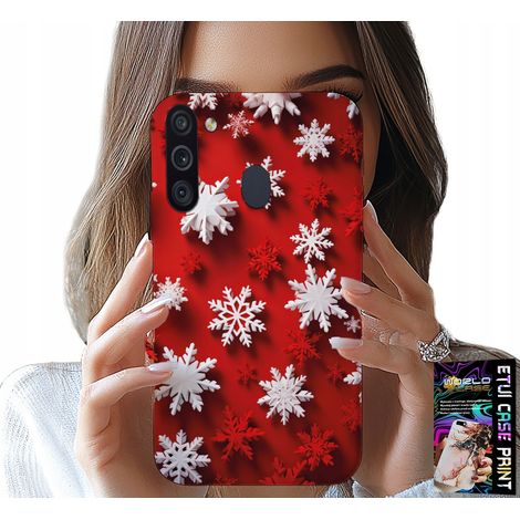Custodia per Samsung Galaxy A21 - fiocchi di neve, neve, stelle, festività (1/5)