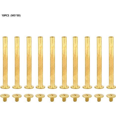 Lot de 10 rivets à tête plate M5 pour albums de livres et loisirs créatifs (M550)