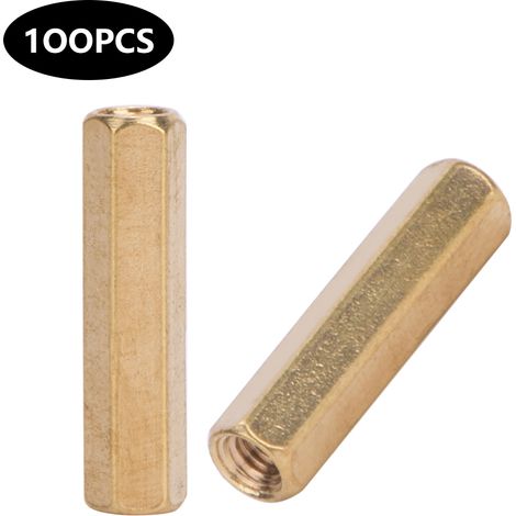 Entretoises en laiton pour carte mère, écrous hexagonaux M3 2 voies, kit d’accessoires 5/6/8/10/12/15/20 mm, 100 pièces M3 x 20 (1/5)