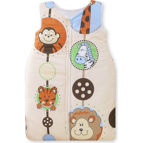 Saco de dormir de algodón para niños de 6 a 12 meses, TOG 2.5, para todo el año, color crema ZOO (1/3)