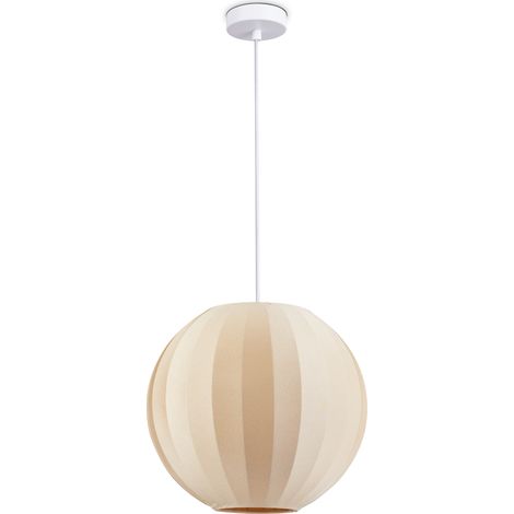 Paco Home Hängelampe Pendellampe Wohnzimmer Schlafzimmer Esszimmer Modern Nylon E27 Beige, Pendelleuchte - Typ 3