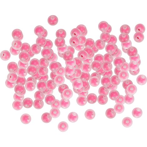 Resin Beads DIY Hand-Made Jewelry Making Supplies Bracelet Material Accessories 8mm MFrosted Rose Red (1/5)