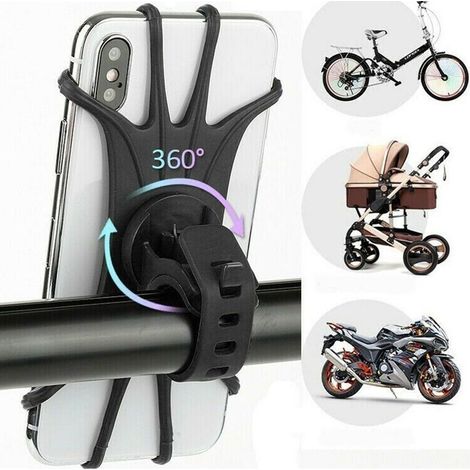 Bicycle phone holder [360° rotation], detachable base, adjustable universal silicone handlebar holder, 2-pack (1/4)