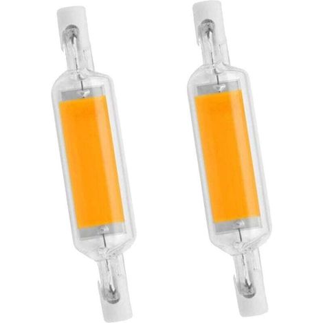 r7s 78mm Ampoule Led 10w Double Extrémité Led Cob Lumière d’Inondation Blanc Chaud 3000k r7s Projecteur 110-140v Pour La Lumière De Paysage École à La Maison (Paquet De 2) (1/4)