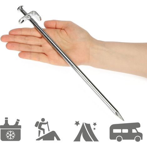 x Stahl-Zeltnägel – Lange und stabile Heringe für Camping und Outdoor-Aktivitäten – 30 cm (1/5)