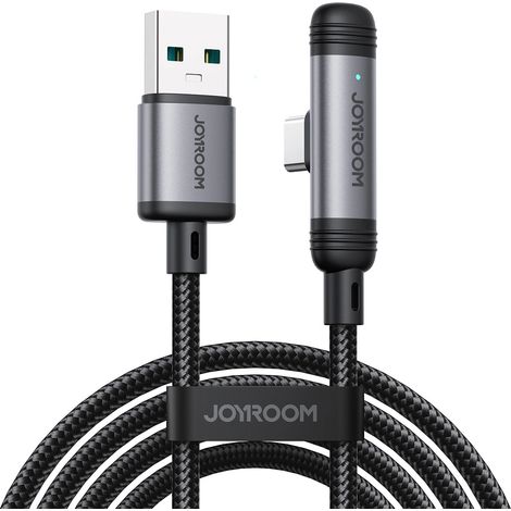 Câble Joyroom S-A56 EnjoyX Series USB-A - USB-C 3A coudé à 90°, 1,2 m, noir (1/5)