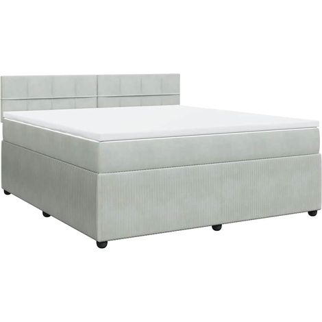 Maison Exclusive - Sommier à lattes de lit et matelas Gris clair 180x200cm Velours (1/5)