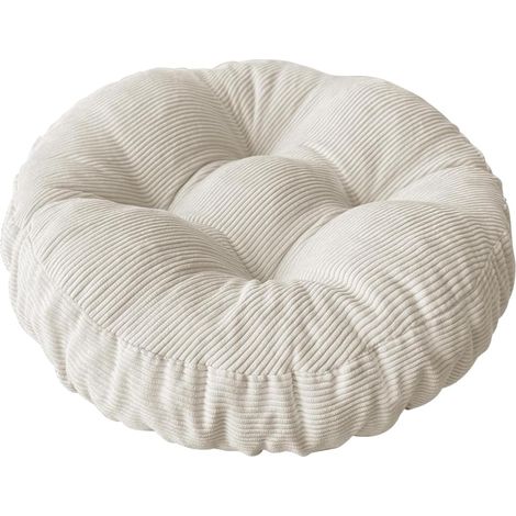 Coussin d'assise rond - 65 x 65 cm - Lavable - Blanc (1/5)