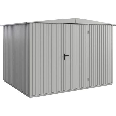 Hörmann Metall-Gerätehaus Berry Classic mit Satteldach Typ 3, 324 x 248 cm, weißaluminium, 8 m², 1-flüglige Tür (1/5)
