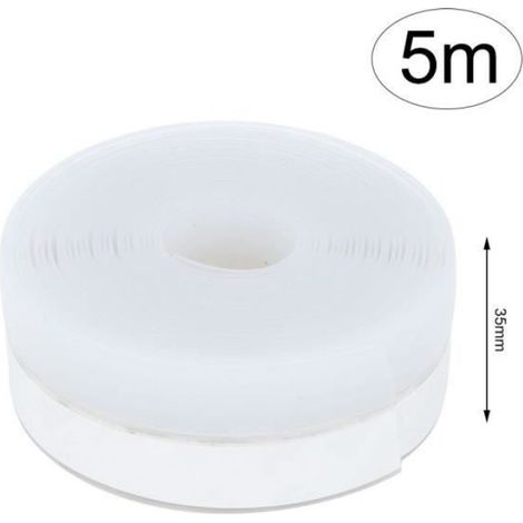 Joint étanchéité silicone auto-adhésif - 35 mm x 5 m - Pour portes et fenêtres - 1 pièce (1/4)