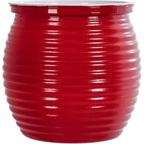 Kreativer, selbstreinigender Blumentopf, transparente Kunststoffvase, doppelte Schicht mit automatischer Wasseraufnahme, Hydrokulturbecken für faule Gärtner (rot)