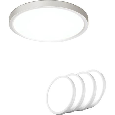Plafonnier, Capteur de Mouvement, Économe en Énergie, 4pcs, Lumière neutre, BLANC, 16-20W (1/2)
