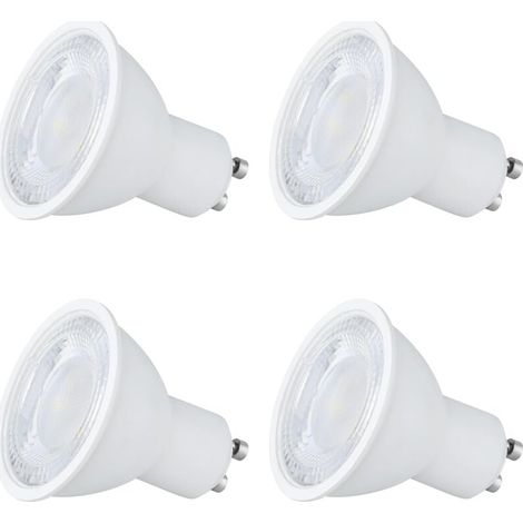 GU10 Warmweiße 6W LED-Lampe – GU10 90° Abstrahlwinkel, Einbaustrahler 230V ø50x55mm – 4er-Pack