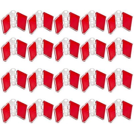20 petites charnières transparentes en plastique, autocollantes en acrylique. (1/5)