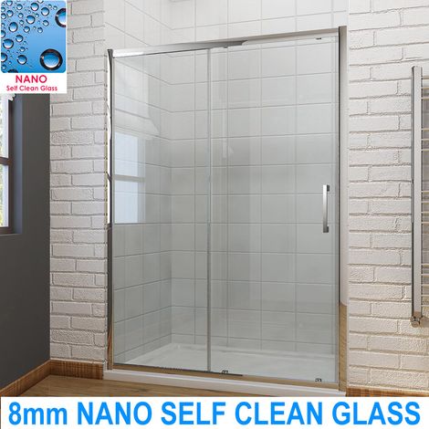 ELEGANT Sliding Shower Enclosure Modern Bathroom 8mm Easy Clean Glass Shower Door 1200mm (1/5)