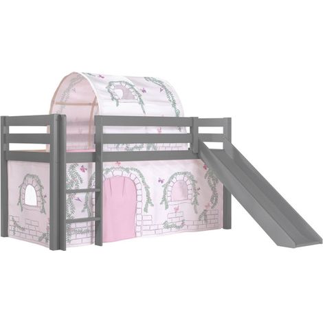 Pack - Lit Enfant Toboggan, Tente & Tunnel "Pino Birdy" Gris (1/2)