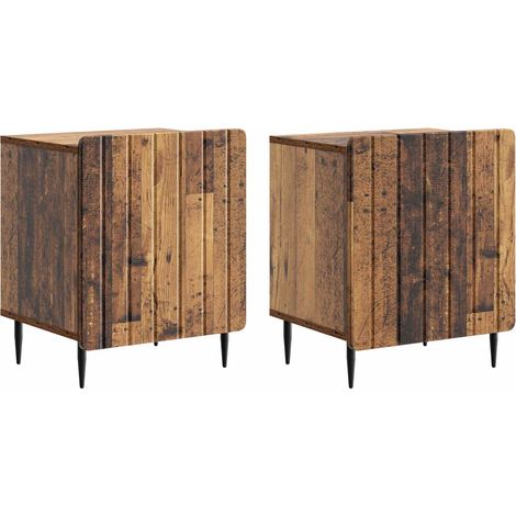 vidaXL Cabinet de chevet 2 pcs Bois ancien 43 x 34,5 x 52 cm (1/5)