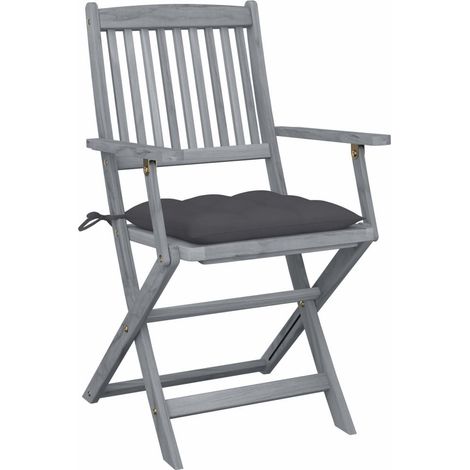 Maison Exclusive - Sedie da Giardino Pieghevoli 2pz con Cuscini in Massello Acacia