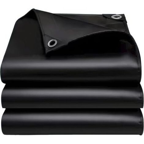 Bâche imperméable robuste 2x3m, bords renforcés, résistante aux UV, noire, idéale pour camping, toits et aménagements extérieurs (1/5)