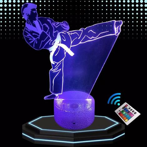 Lampe de Chevet 3D - LED - Taekwondo - Multicolore - Tactile - Télécommande (1/5)