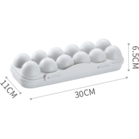 Support à œufs 12 grille pour réfrigérateur, boîte de rangement pour œufs de poule, récipient de rangement pour œufs de poule, récipient de stockage d'œufs (1/3)