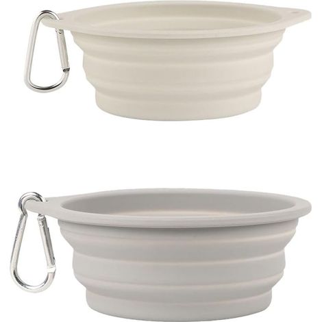Faltbarer Futternapf pour chiens, Wassernapf, pliable, tragbar, pour chiens et chats, pliable, en silicone pour (1/5)