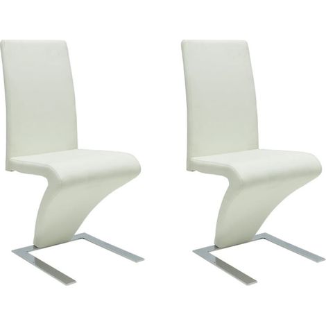 Maison Exclusive - Esszimmerstühle 2 Stk. Weiß Kunstleder
