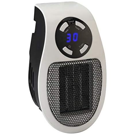 Radiateur céramique portable Pluggy 500W - Chauffage d'appoint avec écran LED blanc - Modèle mobile (1/4)