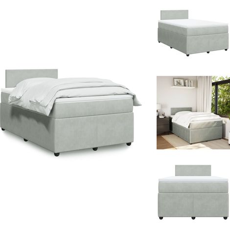 Sommier à lattes de lit et matelas gris clair 120x190cm velours - Sommier À Lattes De Lit - Sommiers À Lattes De Lit - Lit - Meuble De Chambre À Coucher (1/5)