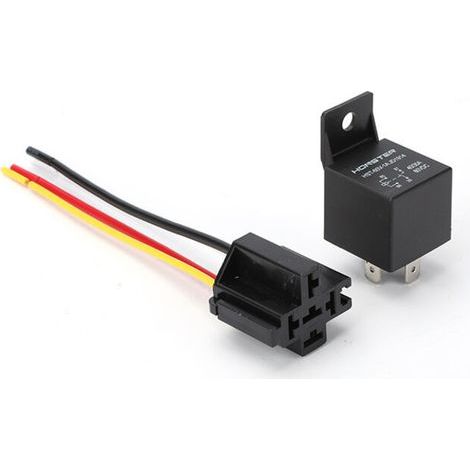 Relais de dossier 40 A + prise 60 V - Relais universel étanche à l'eau et à la poussière pour voitures et motos 40 A/60 V - Verrouillage à bobine simple 5 broches (1/4)