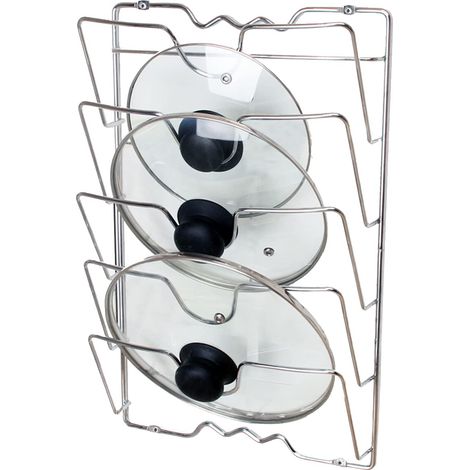 Topfdeckelaufbewahrung, Deckelhalter bietet Platz für 5 Topfdeckel, Topfdeckelhalter Multifunktionsschrank (1/5)