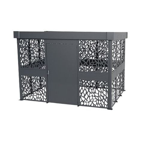 Pensilina per biciclette - Modulo iniziale - Struttura in lamiera dal design sicuro + 3 cerchi da appendere - Lxhxp : 36500x2530x2650mm - CP/GM/LS/D