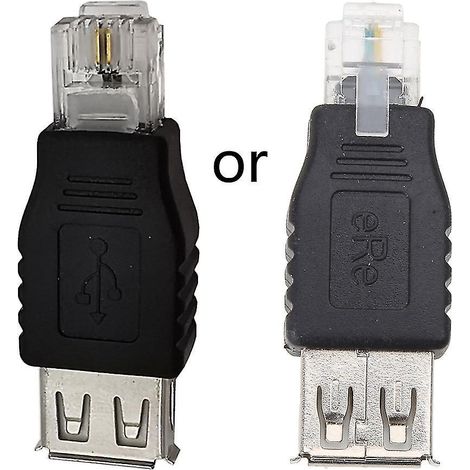 Adaptateur USB 2.0 vers RJ11, USB A femelle vers réseau téléphonique 6P2C RJ11 mâle (1/5)