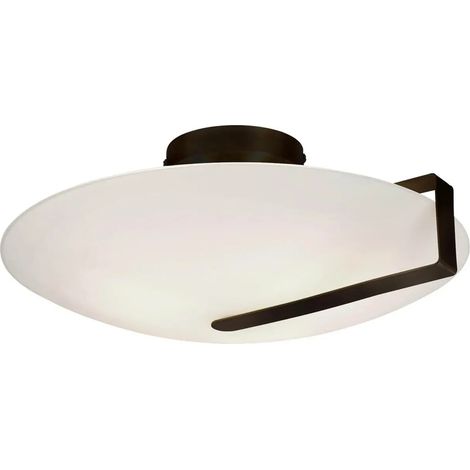 [GEBRAUCHT] B-Ware Searchlight Deckenleuchte Lampe Sundial Schwarz Opalweiß Glas Stahl E27