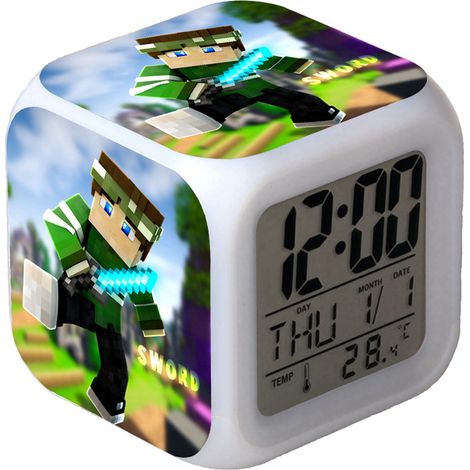 Digitaler Multifunktionswecker Minecraft-Wecker LED-Edition