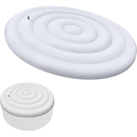 Housse de spa ronde gonflable de 145 cm, couvercle pliable pour jacuzzi, économie d'énergie, housse isolante pour baignoire ronde, housse de bain imperméable, en PVC, couverture de piscine (1/5)