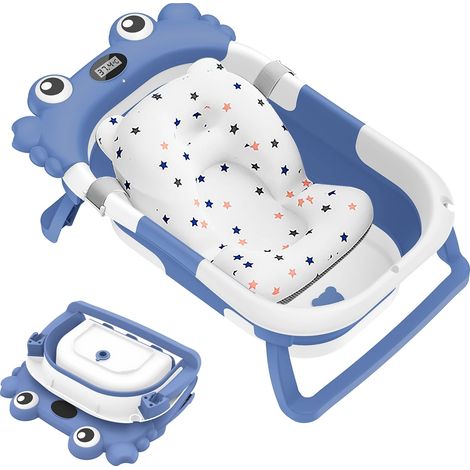 Vaschetta per neonati, base antiscivolo, termometro incorporato, blu-tipo A (1/2)