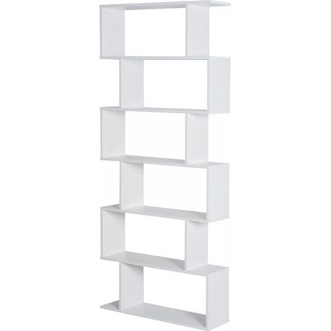 Bibliothèque Zig Zag 6 Niveaux Blanc (1/5)