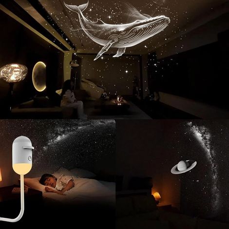 Projecteur de ciel étoilé 2 en 1, veilleuse USB, projecteur galaxie, projecteur galaxie 360° pour voiture, fête, décoration de plafond [Classe énergétique G] (24) (1/5)