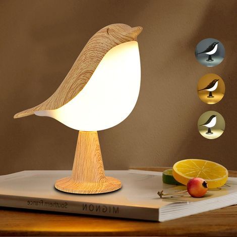 Petite lampe de chevet sans fil , lampe de table LED avec variateur tactile, 3 niveaux de luminosité, lampe de bureau rechargeable pour chambre à coucher, bureau, dortoir (1/5)