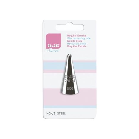 ibili boquilla estrella abierta plata 4 mm acero inoxidable