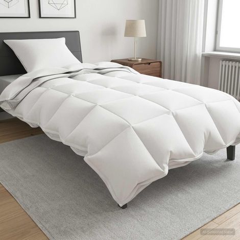 vidaXL Juego de Edredón para Todo el Año 2 uds. 137 x 200 cm Blanco (1/5)